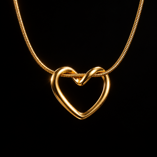 Eternal Love 18K Gold-Plated Open Heart Pendant Necklace