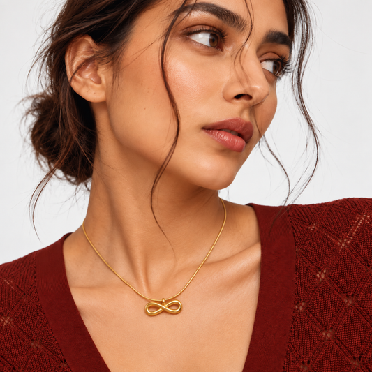 Evera Infinity Gold Plated Pendant Necklace