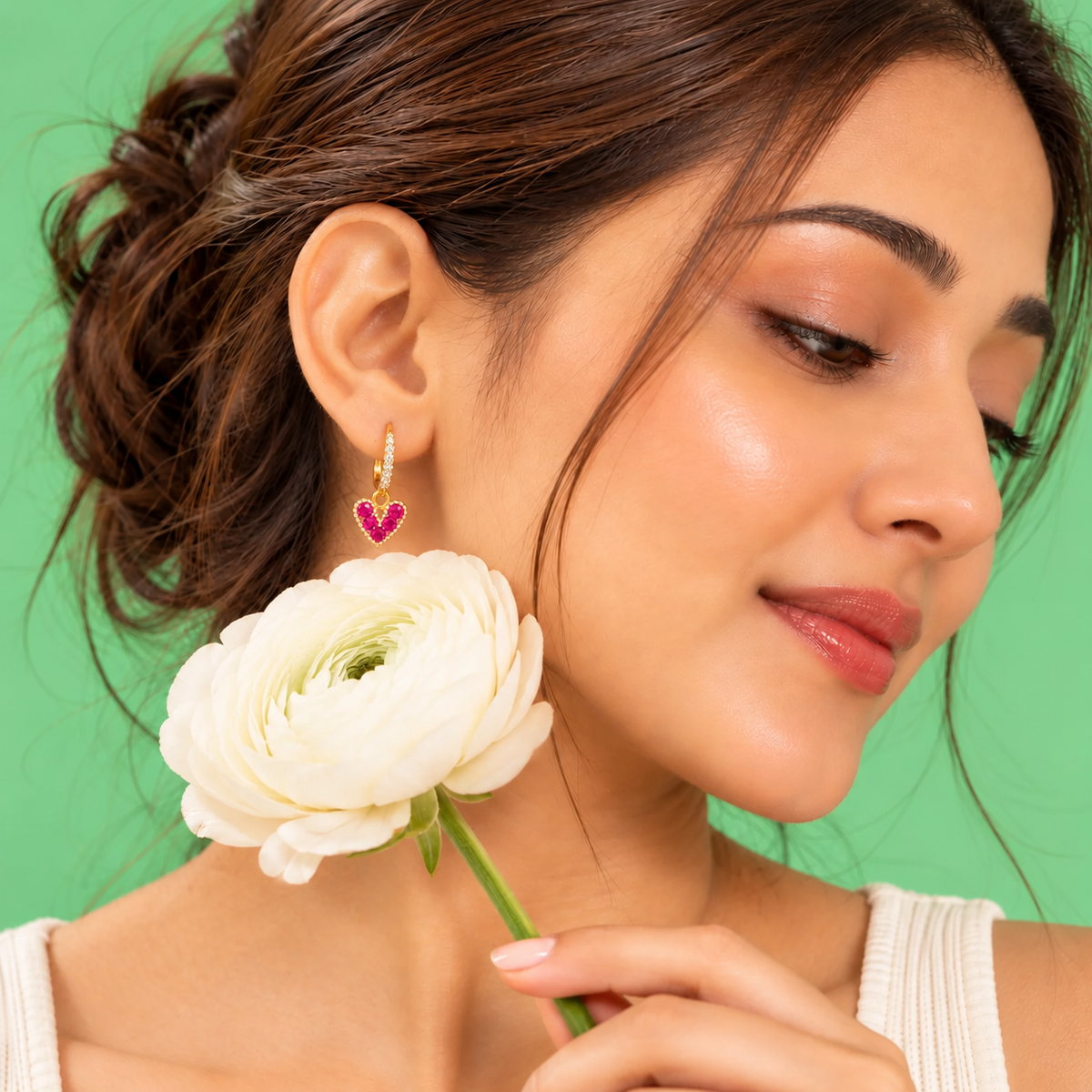 Amora Heart Huggies 18K Gold Plated Earrings