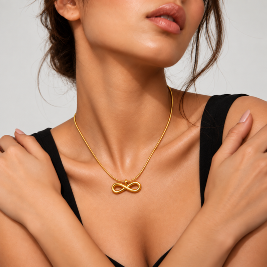 Evera Infinity Gold Plated Pendant Necklace