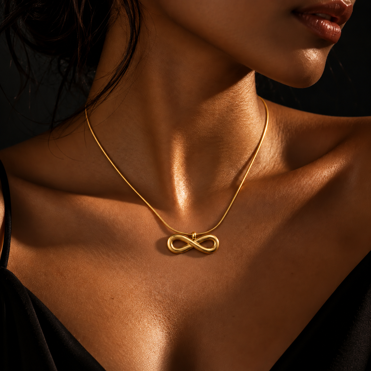 Evera Infinity Gold Plated Pendant Necklace