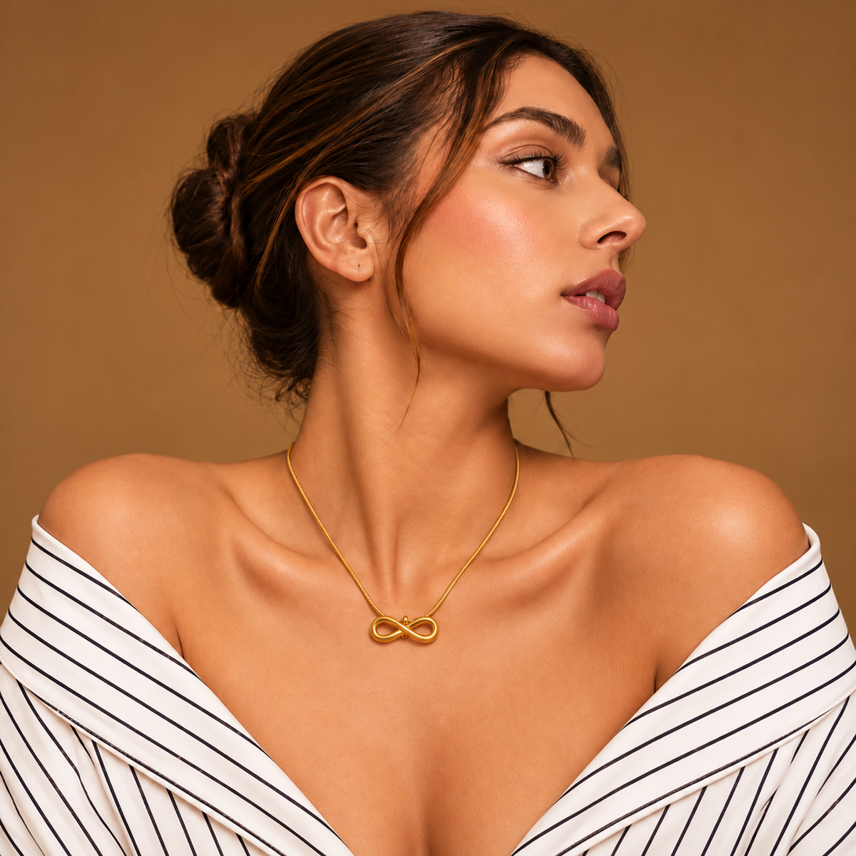 Evera Infinity Gold Plated Pendant Necklace
