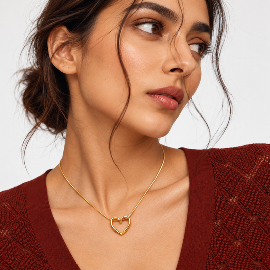 Eternal Love 18K Gold-Plated Open Heart Pendant Necklace