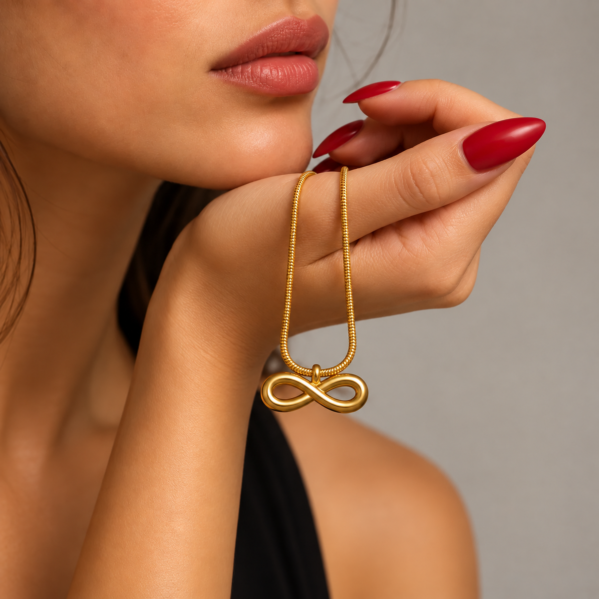 Evera Infinity Gold Plated Pendant Necklace